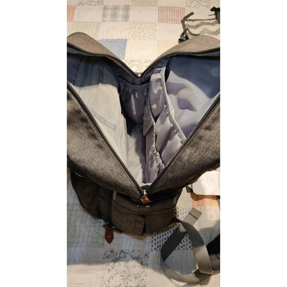 BabbleRoo Multifunction/Waterproof Diaper Bag Backpack (Dark Gray)